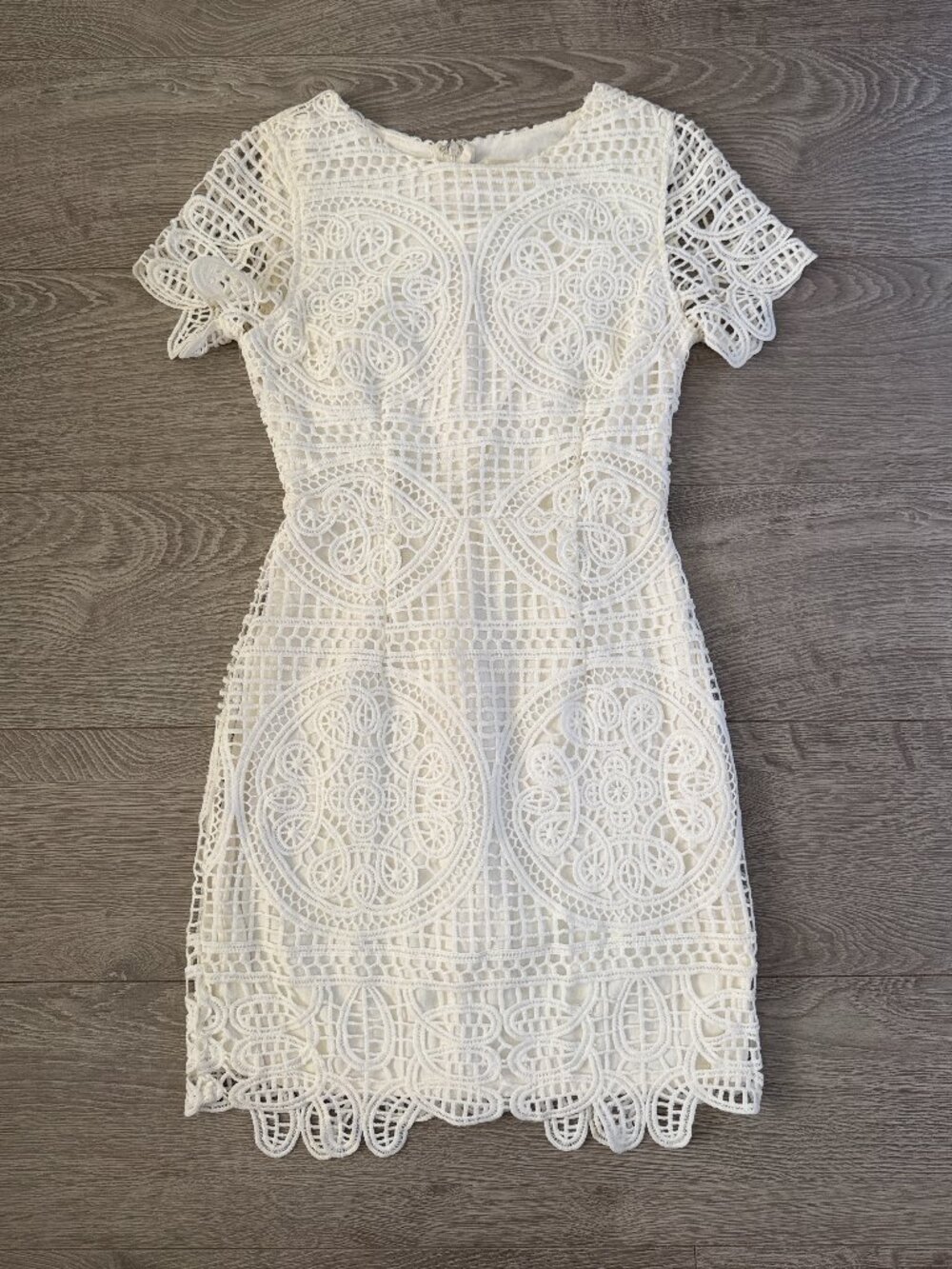 J.O.A. Los Angeles White Crochet Medallion Lace Midi Dress XS